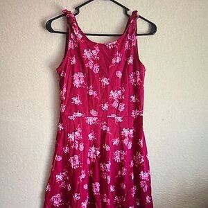 Floral Pink Sleeveless Dress